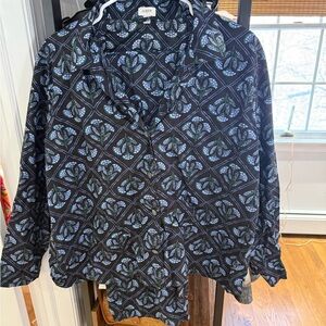 J. Crew Black and Blue Geometric Pajamas